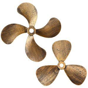 2 Pcs Metal Nautical Wall Art Decor Ship Airplane Propeller Wall Art Vintage🐧